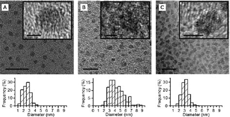 HR TEM Images And Size Distribution Graphs Of Si NPs And CQDs A Si