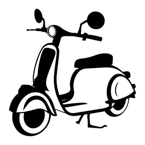 Scooter Vector Silhouette Illustration A Retro Scooter Silhouette