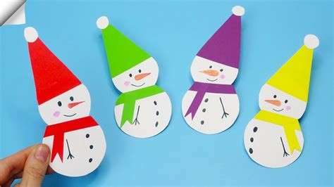 Easy Paper snowman – Christmas crafts 2023 – starkidslearn.com