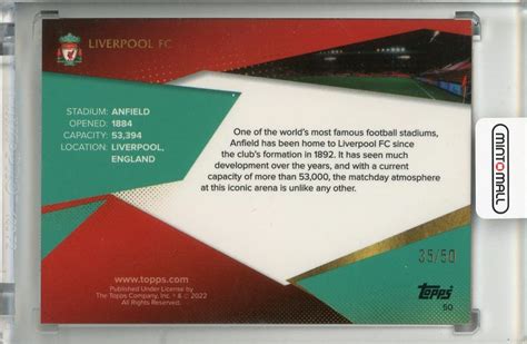 Mint Topps Liverpool Fc Team Anfield Stadium