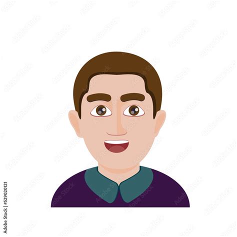 Emoji for men. Emoji-style face. vector illustration. Talking person of ...