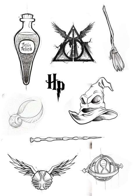 Tattoo Flash Art Tattoo Design Drawings Tattoo Sketches Harry Potter