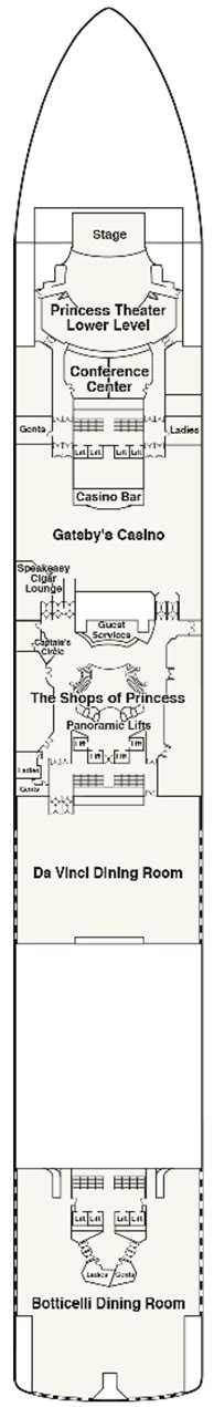 Ruby Princess Deck plan & cabin plan