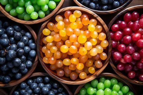 premium photo  close    variety  fruits  wooden bowls