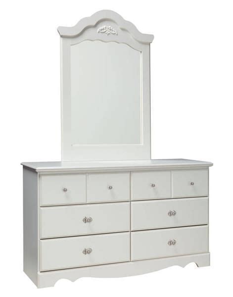 Daphne Transitional White Wood Glass Unique Knobs Dresser And Mirror