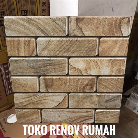 Jual Keramik Lantai 40x40 Motif Bata Kayu Timbul Doff Keramik