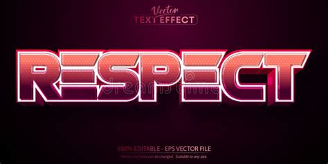 Editable Text Effect Pink Color Respect Text And Game Text Style Stock