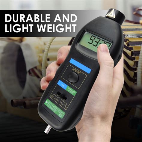 2in1 Digital Contact And Non Contact Tachometer Laser Photo M Min RPM