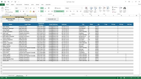 Lead Spreadsheet for Lead Tracking Spreadsheet Template Excel ...