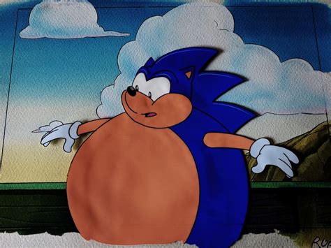 Adventures of Sonic the Hedgehog FAT SONIC Cel Hand Painted Background ...