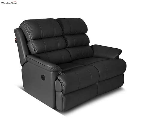 Buy Valencia Leatherette Two Seater Motorized Recliner Black Online