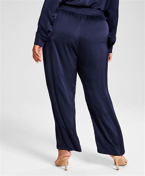 And Now This Trendy Plus Size Satin Wide Leg Pants And Reviews Pants And Capris Plus Sizes Macy S