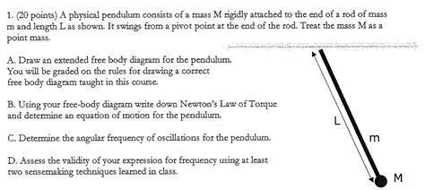 Solved Points A Physical Pendulum Consists Of A Mass Chegg