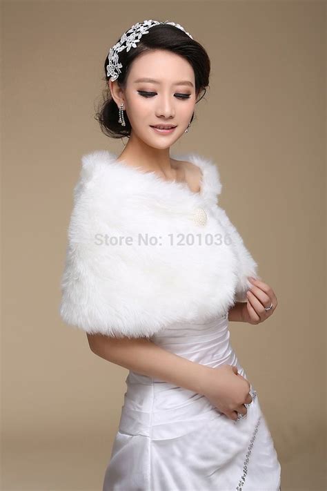 Bolero Ivory Faux Fur Shawl Wedding Bridal Pearl Ballgown Wrap Stole Shrug Bolero Cape In