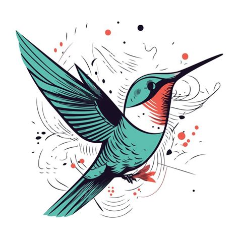 Premium Vector Hummingbird On A White Background Hand Drawn Vector