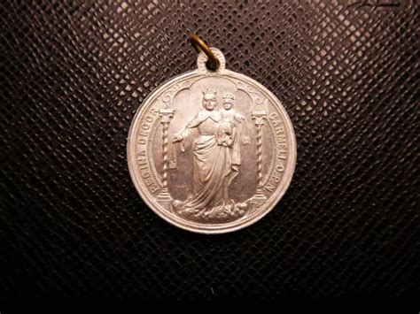 Medaglia Religiosa Votiva Devozionale Madonna Del Carmine Sacro Cuore