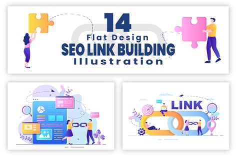 14 Seo Optimization Link Building Illustration By Denayunethj