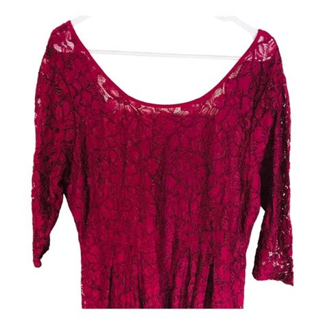 Lane Bryant Dresses 2962 Lane Bryant Burgundy Lace 34 Sleeve