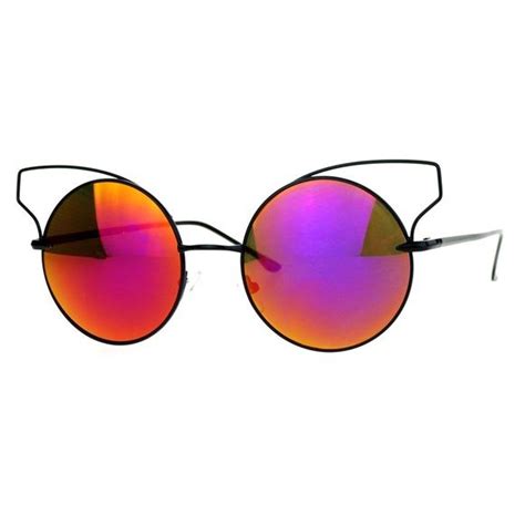 Retro Wire Wing Tip Mirrored Sunglasses Purple Mirrored Sunglasses Sunglasses Purple