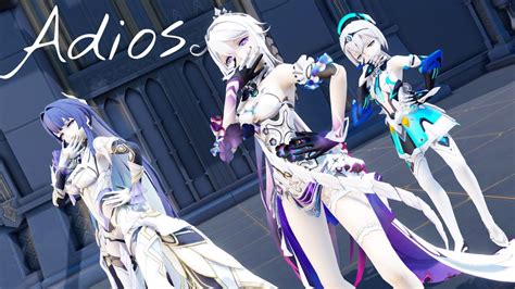 Mmd Honkai Impact The Herrscher Trio Everglow Adios Youtube