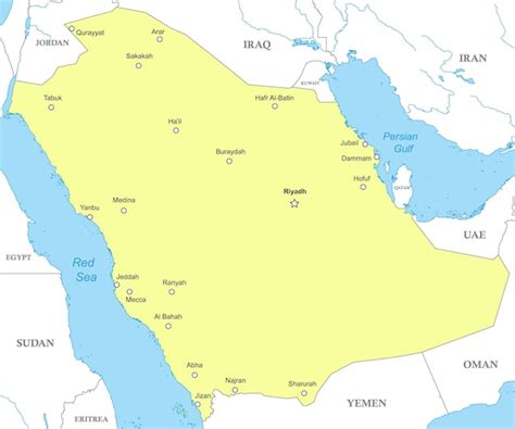 Mapa Pol Tico De Arabia Saudita Con Fronteras Nacionales Vector Premium