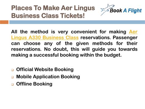 Ppt Aer Lingus Airlines Business Class Powerpoint Presentation Free