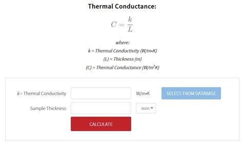 Thermal Conductance Calculator Thermtest