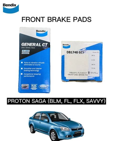 Proton Saga BLM FLX FL SAVVY Front Brake Pad Bendix DB1748