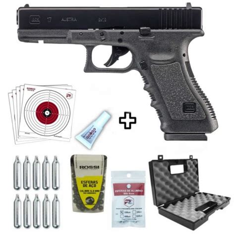 Pistola Airgun Glock G17 Co2 Blowback Umarex 6mm Kit Prime Guns