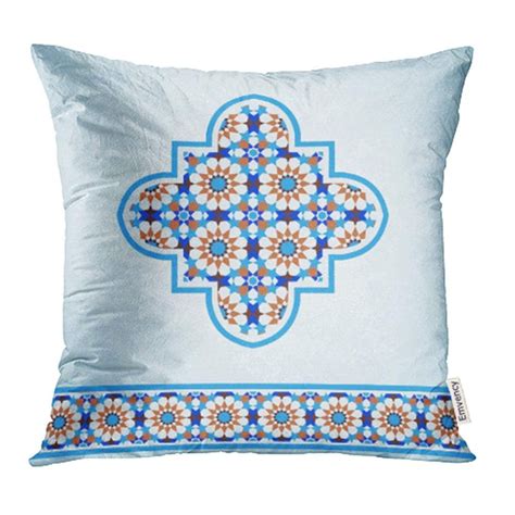 ARHOME Blue Morocco Traditional Moroccan Mosaic Design Quatrefoil And