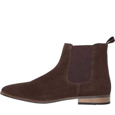 Buy French Connection Mens Suede Chelsea Boots Dark Brown