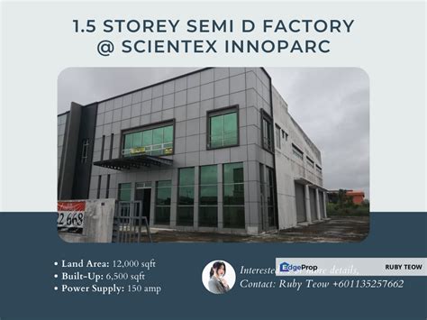 Scientex InnoParc 1 5 Storey Semi Detached Factory For Rental RM5 500