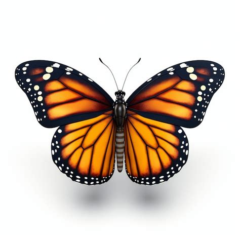 Premium AI Image | 3d Monarch Butterfly Isolated