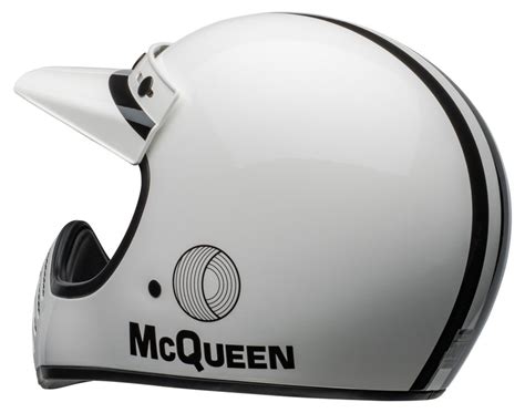 Casque Bell Moto 3 Steve McQueen Gloss White Black Blanc