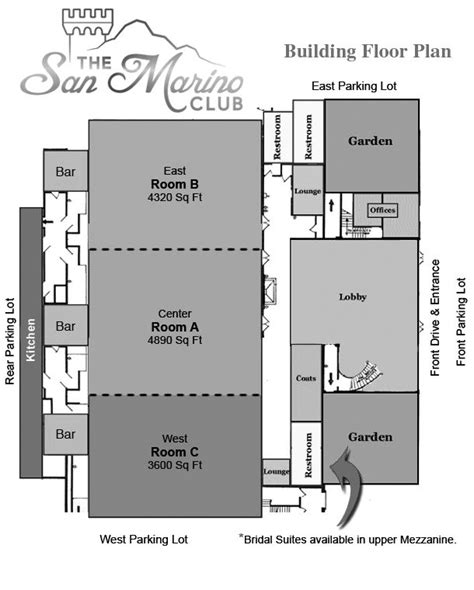 The Floor Plan For The San Merino Club Which Is Located At The West End Of