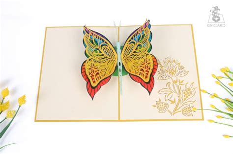 Yellow Butterfly Pop Up Card - Kiricard