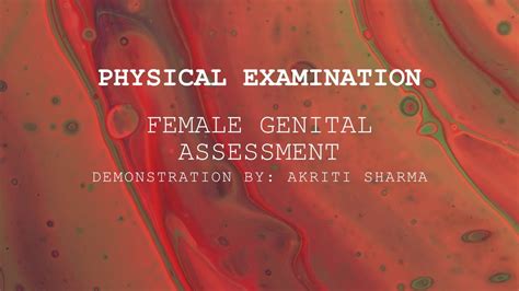 Female Genital System Assessment Nursing Assessment Physical