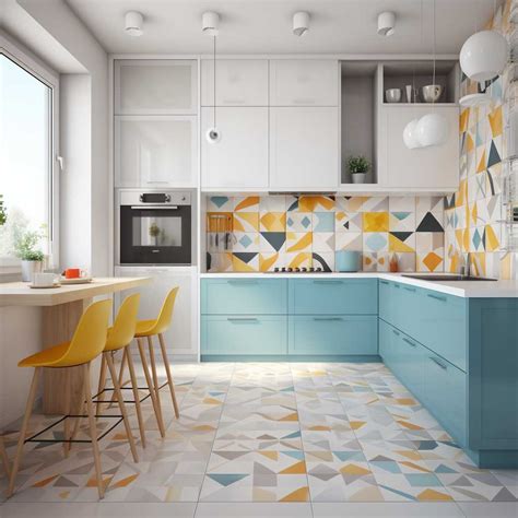 Modern Geometric Pattern Tiles Revolutionizing a Spacious Kitchen • 333 ...