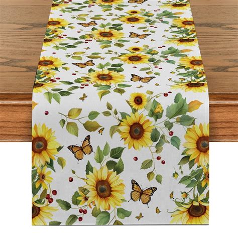 Yellow Table Runners For Dining Table Accessories Sunflower Ration And Runner R Party Elegant