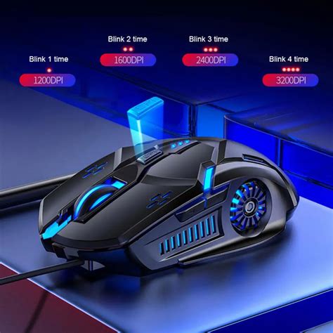 Мышь Компьютерная Механическая Проводная игровая, 3200 DPI, 6 клавиш ...