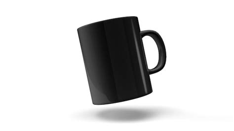 Premium Photo | Black Mug on White Background