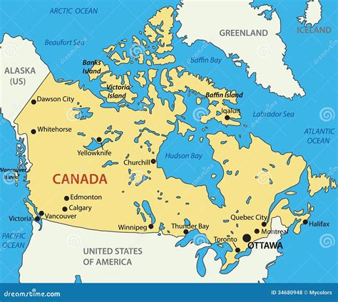 Canada Vector Map Stock Vector Illustration Of Geographical 34680948