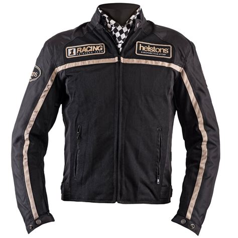 Blouson Moto T Homme Helstons Daytona Mesh Noir Textile Vintage