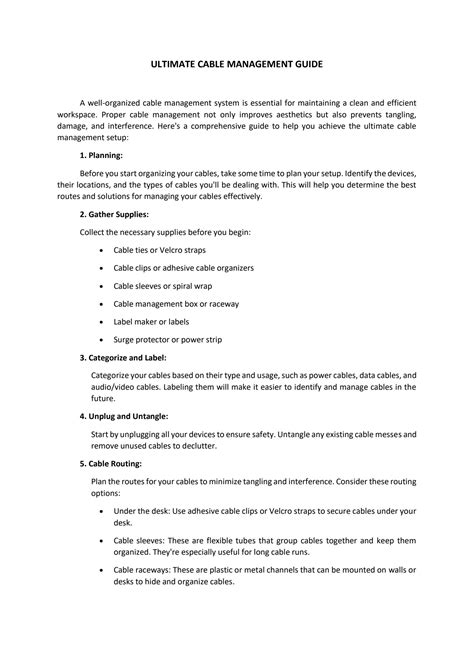 SOLUTION Ultimate Cable Management Guide Studypool