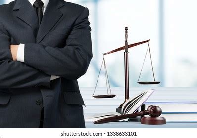 Lawyer Standing Near Scales Justice On Stock Photo 1338633101 ...