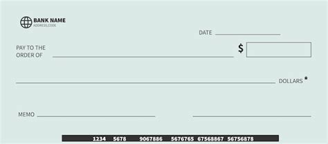 Cheque Bancario En Blanco Plantilla De Cheque De Escritorio Personal