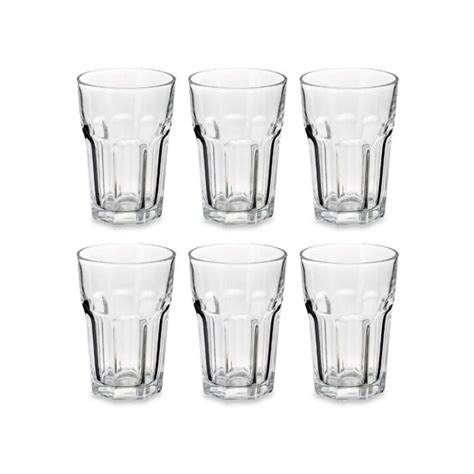 SIX PACK VASO FACETADO DE VIDRIO 400ML DURAX