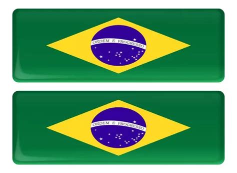 Kit De Adesivos Bandeira Brasil Resinados Relevo D Bd