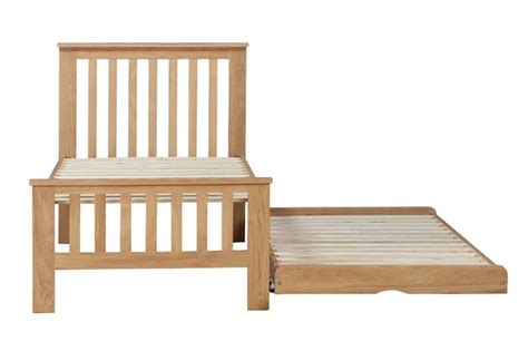 30 Single Solid Oak Trundle Bed Frame Extra Guest Bed Eden