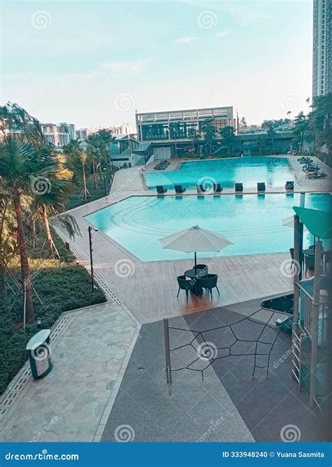 Swimming Pools are a Public Facility that is Easy To Find. Stock Photo